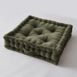Coussin de sol 50 x 50 x 10 cm ? velours de coton ? c�sar pampa thym