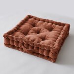 Coussin de sol 50 x 50 x 10 cm ? velours de coton ? c�sar pampa terracotta