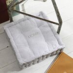 Coussin de sol - today - charme - slub x chambray x broderie capucine - 40 x 40 x 10 cm Coussin de sol - today - charme - slub x chambray x broderie capucine - 40 x 40 x 10 cm