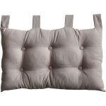 Coussin t�te de lit en coton et pattes boutonn�es naturel 70x45 cm