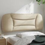 Coussin de t�te de lit - vidaxl - cr�me - 100 cm - tissu polyester - rembourr� en fibre de polypropyl�ne ...