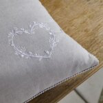 Coussin - today - charme - chambray x petite broderie constance - 40 x 40 cm