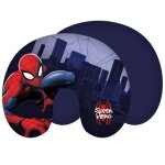 Coussin de voyage - spiderman - spiderman marvel - bleu - 33 x 28 cm - 100% microfibre
