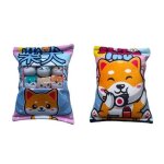 Coussin coussin shiba inu contenant 6 mini peluches