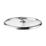 Couvercle - lacor - verre - �14 cm - combi - bord en acier inoxidable - soupape - syst�me click and lock ...