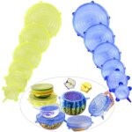 Couvercle silicone alimentaire 12pcs stretch rutilisable couvercles extensible en silicone couvercle ...