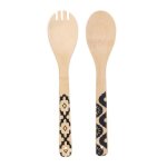 Couverts  salade - paris prix - mirage - 30 cm - bambou - naturel & noir