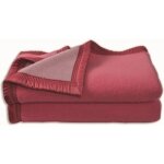 Couverture aubisque en laine woolmark 220x240 cm bois de rose et drag�e