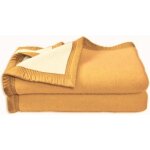 Couverture aubisque en laine woolmark 240x260 cm mas et champagne