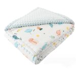 Couverture bb coton cadeau hiver pour nouveau - n avec doublure  pois unisexe garon et fille 75 ...