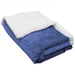Lot de 2 couvertures plaids polaires pour enfant 75 x 100 cm en flanelle et sherpa ultra doux - bleu ...