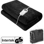 Couverture chauffante 180x130cm anthracite 10 niveaux de chauffage 120w minuterie fonction d?arr�t automatique ...