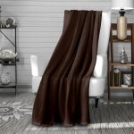 Couverture flanelle 180x220 cm calin brun par soleil docre Couverture flanelle 180x220 cm calin brun par soleil docre