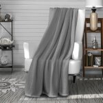 Couverture flanelle 180x220 cm calin gris par soleil docre Couverture flanelle 180x220 cm calin gris par soleil docre