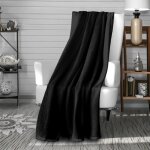 Couverture flanelle 180x220 cm calin noir par soleil docre Couverture flanelle 180x220 cm calin noir par soleil docre