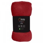 Couverture flanelle 180x220 cm calin rouge par soleil docre Couverture flanelle 180x220 cm calin rouge par soleil docre