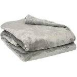 Couverture microflanelle toison dor - 180 x 220 cm - coloris perle