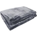 Couverture microflanelle toison dor - 220 x 240 cm - coloris gris