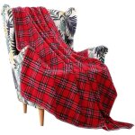 Couverture plaid nol peluche mouton rversible douce et chaude  rayures 2 couches throw?160 * 130cm? ...