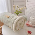 Couverture polaire 150x200cm avec fermeture eclair plaid blanc girafe couvre lit flanelle chaud jet ...