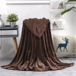 Couverture polaire 150x200cm couverture de lit douce et chaude plaid jet de canap flanelle marron fonc ...