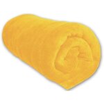 Couverture polaire 180x220 cm microfibre jaune par soleil docre