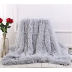 Couverture polaire couvre - lit super doux 130 * 160 cm longs de chaud canap lit tapis gris