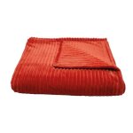 Couverture polaire - - effet côtelé 3d terracotta 150x240 cm Couverture polaire - - effet côtelé 3d terracotta 150x240 cm