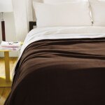 Couverture polaire luxe 220x240 cm 100% polyester 430g / m2 narvik marron chocolat
