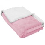Couverture plaid polaire pour enfant 75 x 100 cm en flanelle et sherpa ultra doux - rose - monsieur b�b� ...