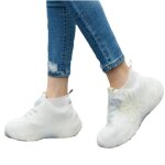 Couvre - chaussures - unisexe - bottes anti - drapantes - impermables - silicone - blanc