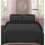 Couvre - lit bicolor - gris - noir - 220 x 240 cm - 2 places - 100% polyester - motif bicolor