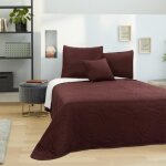 Couvre lit boutis - piquage circle - marron - 4 pices - motif circle - chambre