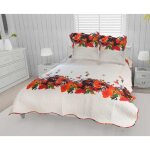 Couvre - lit boutis coton 240x260 cm amelie avec 2 taies doreiller