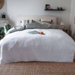 Couvre - lit compas - 240x260cm - blanc cass� - coton