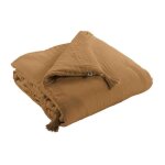 Couvre - lit double gaze de coton marron 90x200 cm - marron - terre de nuit