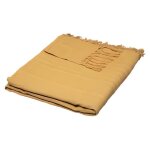 Couvre - lit jet� de lit en coton coloris jaune ocre - longueur 250 x profondeur 230 x hauteur 01 cm