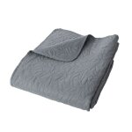 Couvre - lit microfibre � motif floral gris clair 240x220 cm