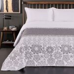 Couvre - lit - myne - alhambra - reversible - microfibre - 240 x 260 cm - gris Couvre - lit - myne - alhambra - reversible - microfibre - 240 x 260 cm - gris