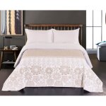 Couvre - lit r�versible - myne - alhambra - microfibre - 200 x 220 cm - beige