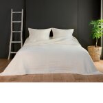 Couvre lit et taie matelass�s ecru 250x260 cm