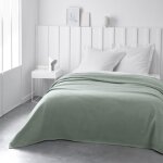 Couvre lit double essential en coton - vert celadon - 220 x 240 cm