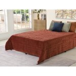 Couvre lit en velours matelass - 225 x 220 cm - terracotta - idella