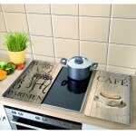 Couvre plaques de cuisson - wenko - bistro - verre trempé - lot de 2 Couvre plaques de cuisson - wenko - bistro - verre trempé - lot de 2
