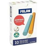 Craies de couleur - milan - bo�te de 10 - anti - poussi�re - 11 couleurs - faciles � effacer