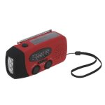 Radio solaire - am - fm - dynamo - lampe de poche - alerte météo - portable rouge Radio solaire - am - fm - dynamo - lampe de poche - alerte météo - portable rouge