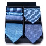 Cravate homme - insfity - lot de 3 classique elegant tiss�e jacquard - multicolores - bleu