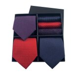 Cravate homme - insfity - lot 3 � pois business el�gant - coffret cadeau pour fete et mariage