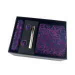 Cravate homme jacquard insfity - coffret cadeau 4 pcs - violet