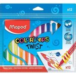Crayon de cire - colorpeps - twist - 12 couleurs - mine r�tractable - gaine en plastique